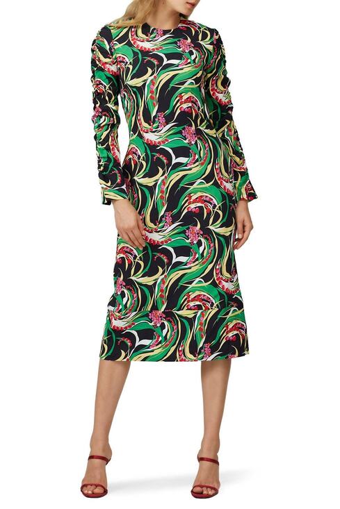 La Double J Dresses & Skirts - La DoubleJ Tinder Multicolor Floral Print Long Sleeve Midi Dress Size